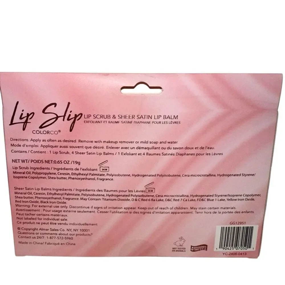 Colorco Lip Slip | Lip Scrub & Sheer Satin Lip Balm Set